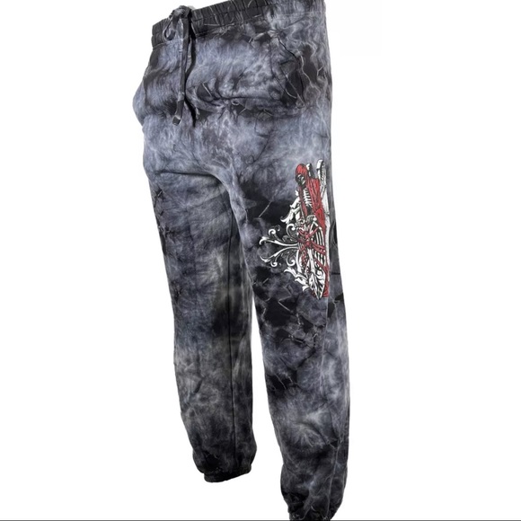 Xtreme Couture by Affliction Men's Sweatpants Jogger Phantom Skull Biker - Picture 11 of 11
